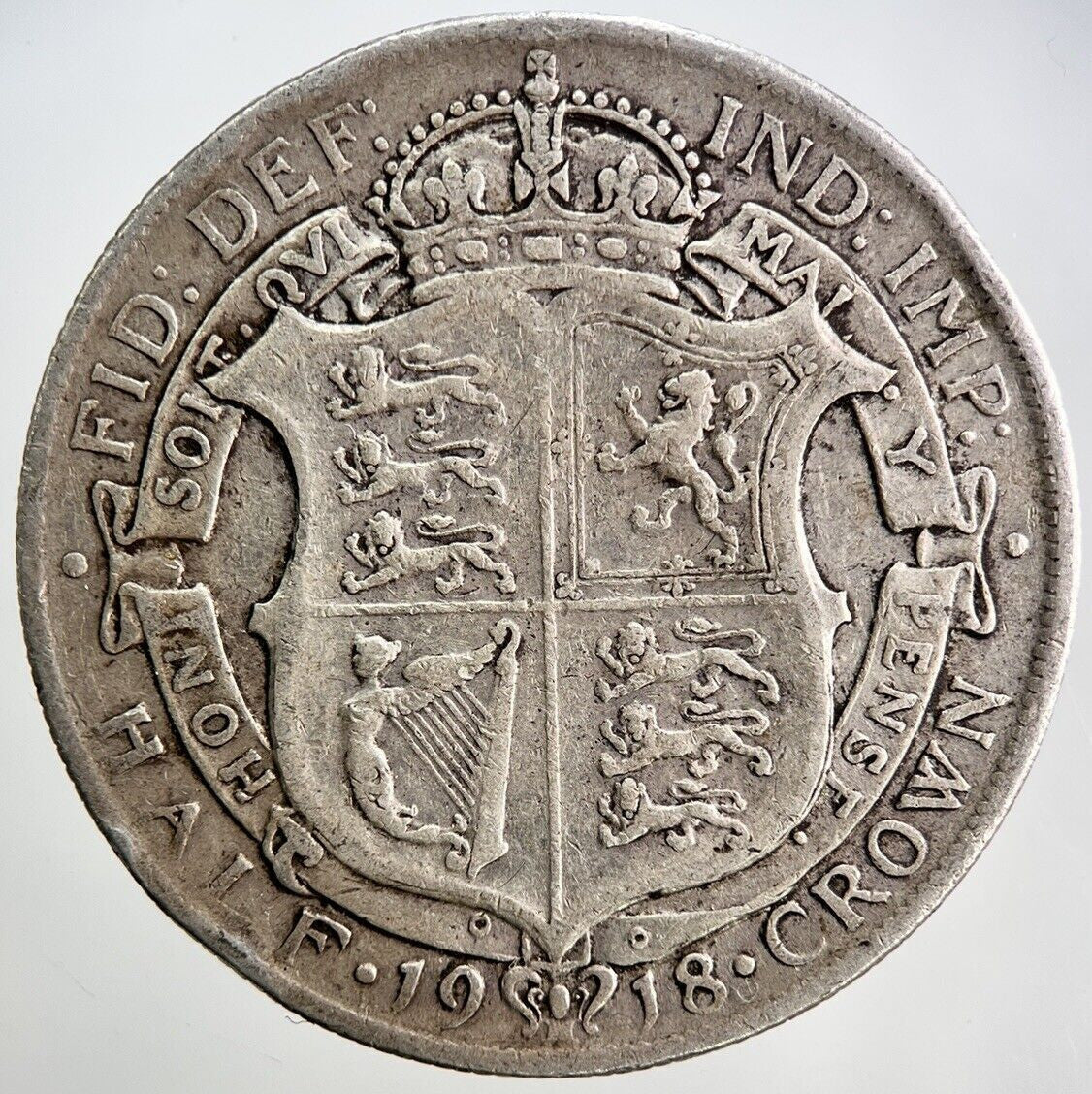 1918 George V Half - Crown Silver Coin | Fine Collectable Grade | a3405