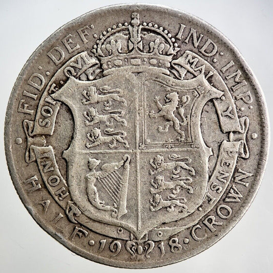 1918 George V Half - Crown Silver Coin | Fine Collectable Grade | a3405
