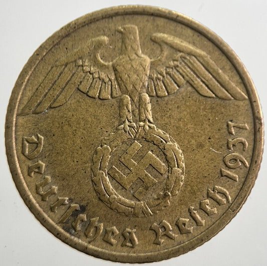 1937-A Germany Nazi 10 Pfennig Coin | Fine Collectable Grade | a7066