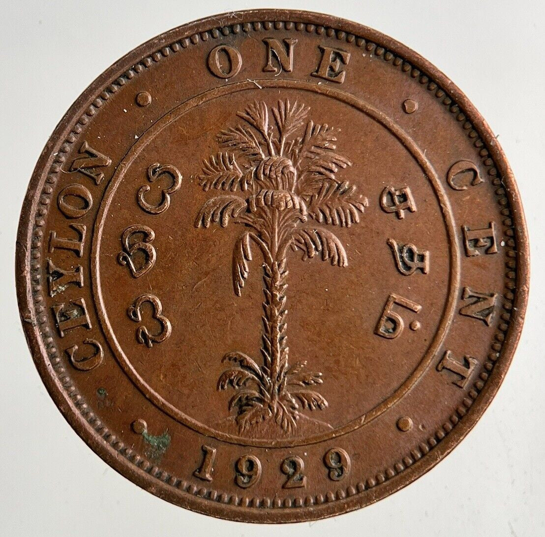 1929 Ceylon 1 Cent Coin | Very High Grade