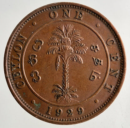 1929 Ceylon 1 Cent Coin | Very High Grade