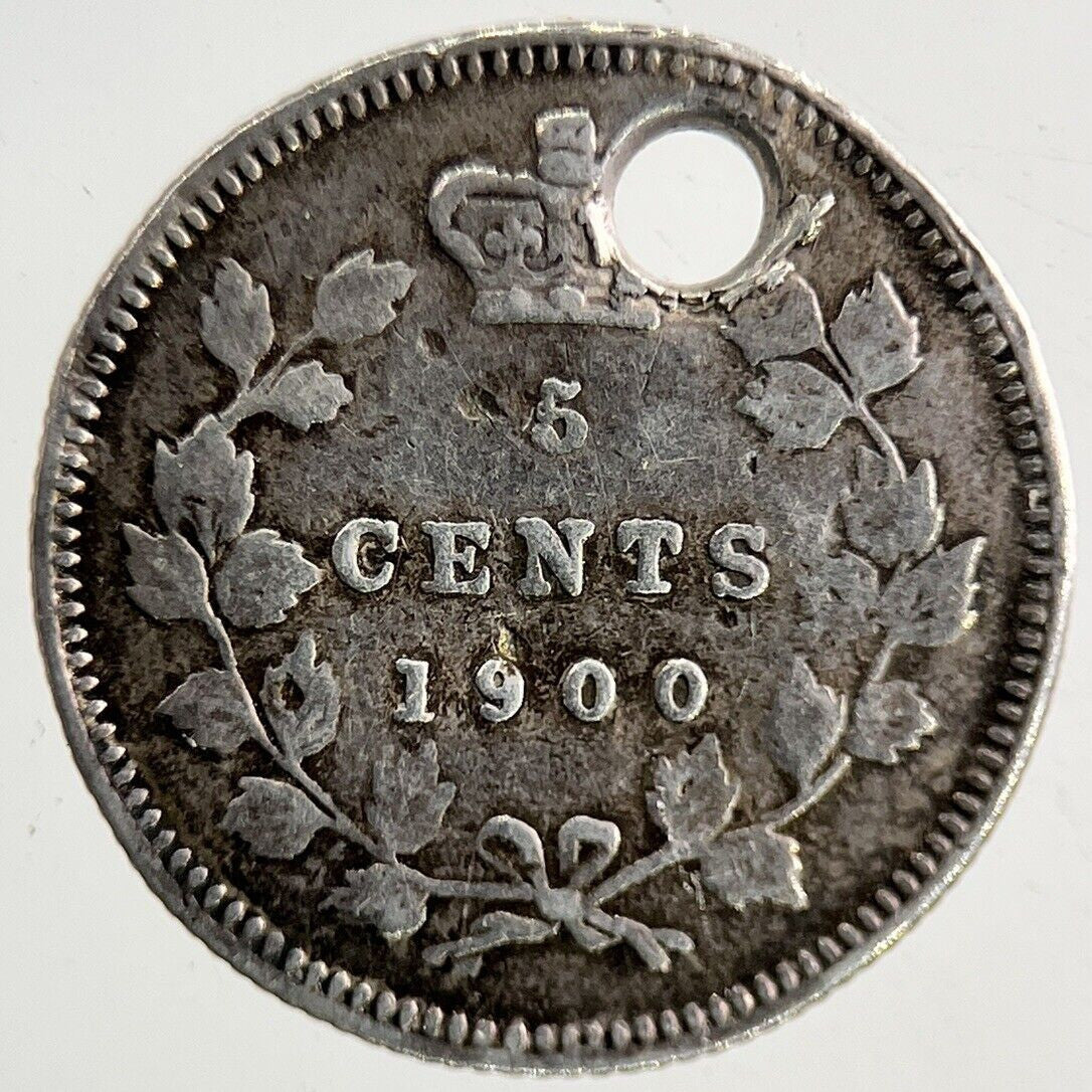 1900 Canada 5 Cents Silver Coin | Fine Collectable Grade