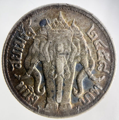 1915 Thailand Large Elephant 1 Baht Silver Coin | Fine Collectable Grade