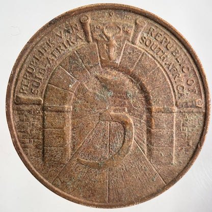 1966 South Africa 5 Years Commemoration Johannesburg Coin Medal | Fine Grade