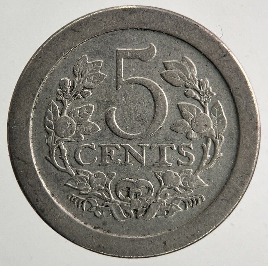 1908 Netherlands 5 Cents Coin | Fine Collectable Grade