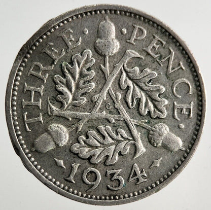 1934 George V Threepence Silver Coin | Collectable Grade