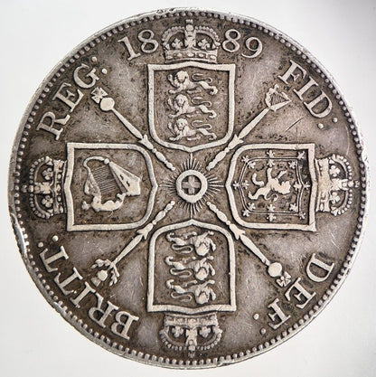 1889 Victoria Double-Florin Silver Coin | Very High Grade