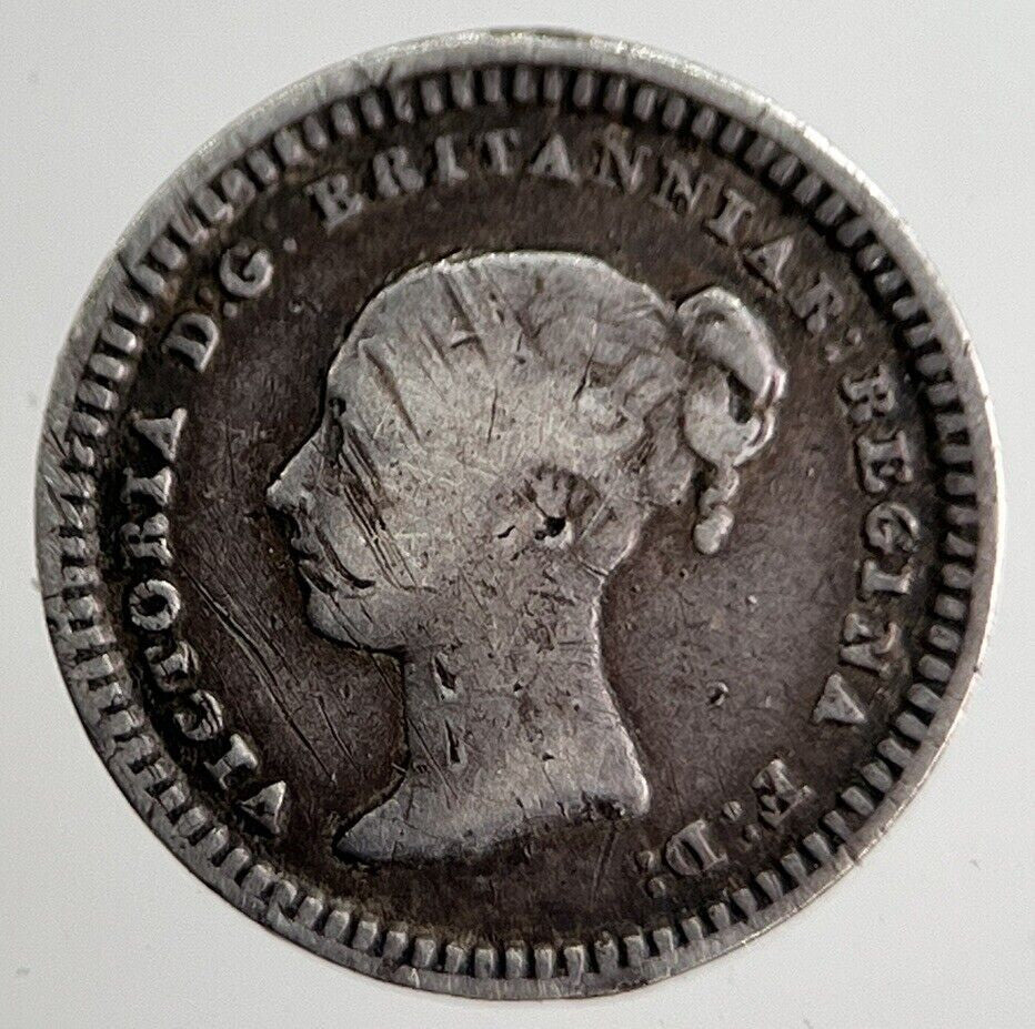 1843 Victoria 1 - 1/2 Three - Half - Pence Silver Coin | Fine Collectable Grade a8297