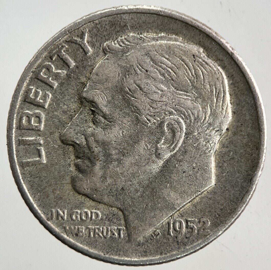 1952 - D US USA Roosevelt Dime Silver Coin | Fine Collectable Grade