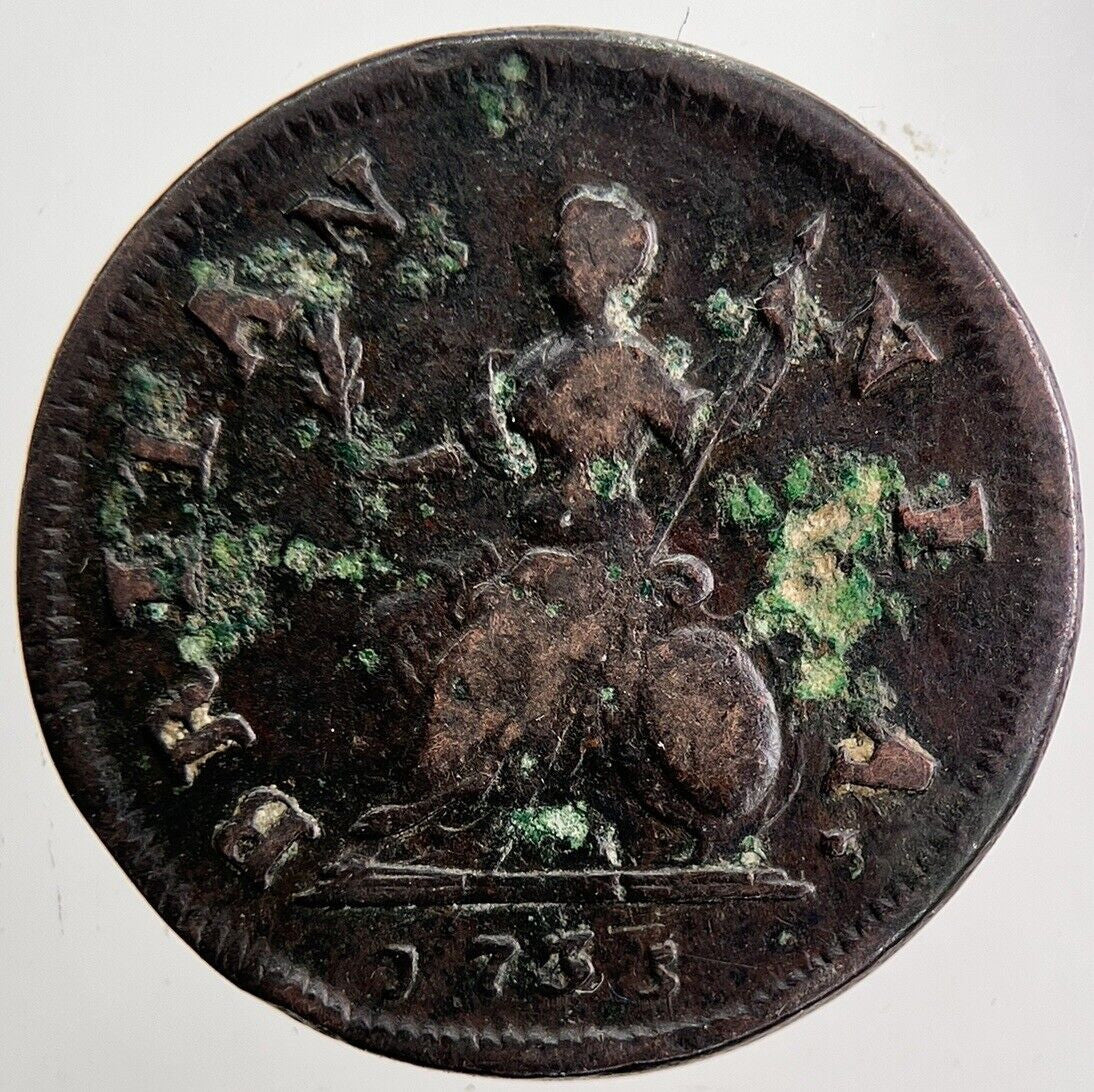 1755 George II 2nd Farthing Coin | Fine Collectable Grade | a6045