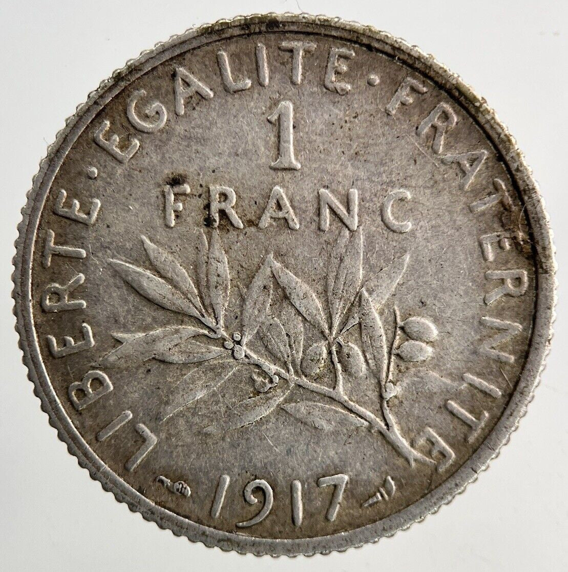 1917 France 1 Franc Silver Coin | Fine Collectable Grade