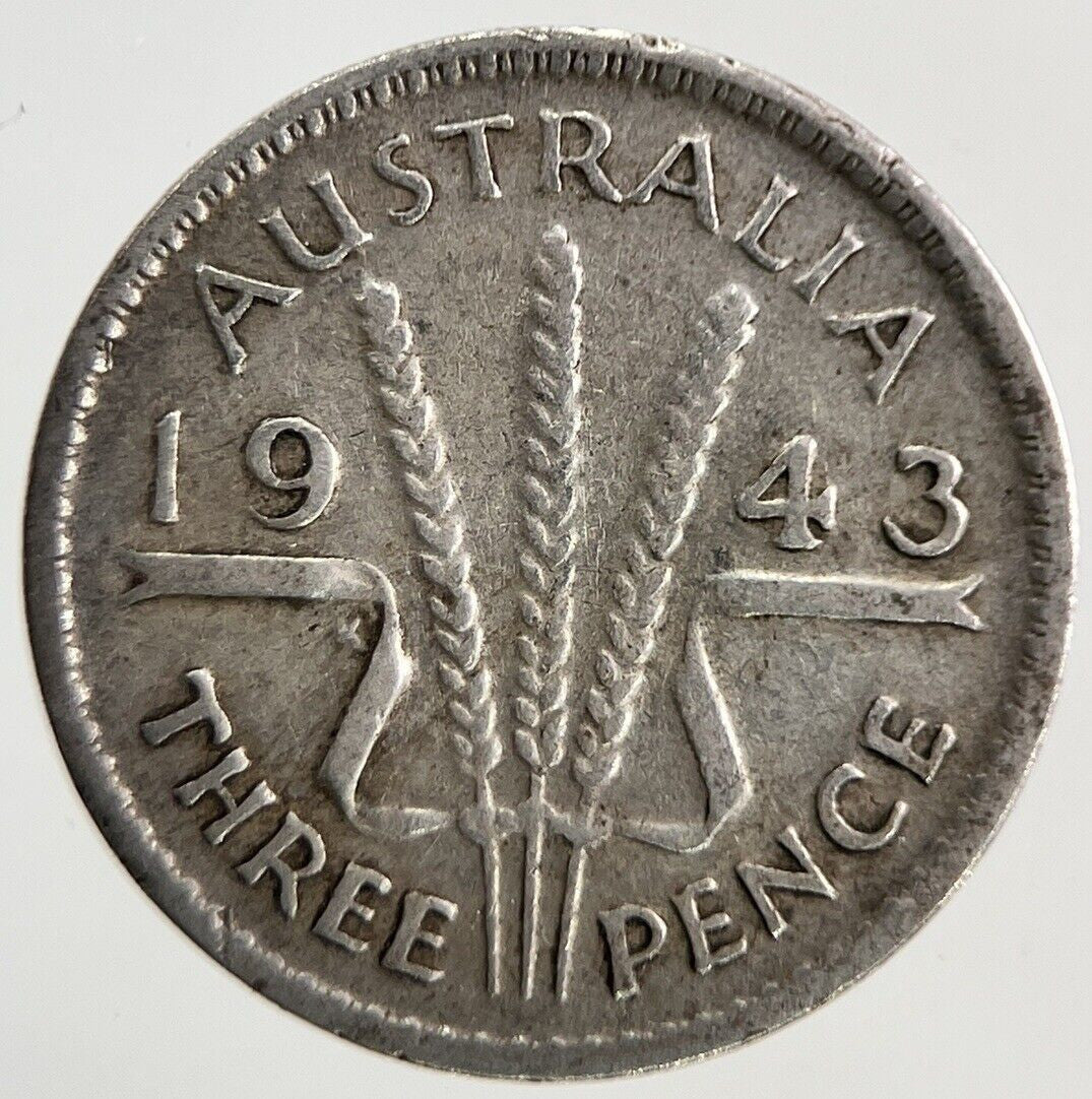 1943 Australia Threepence Silver Coin | Fine Collectable Grade
