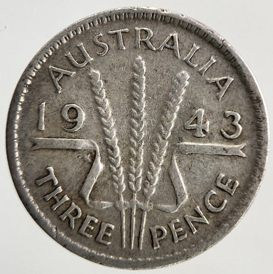 1943 Australia Threepence Silver Coin | Fine Collectable Grade