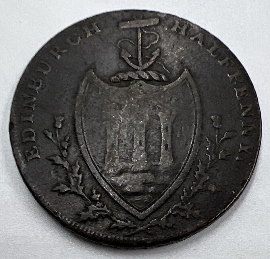 1791 Nemo Me Impune Lacessit Edinburgh Half - Penny | Collectable Grade | a1249