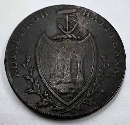 1791 Nemo Me Impune Lacessit Edinburgh Half - Penny | Collectable Grade | a1249