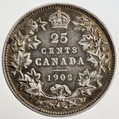 1902 Canada 25 Cents Silver Coin | Very High Grade | a5083
