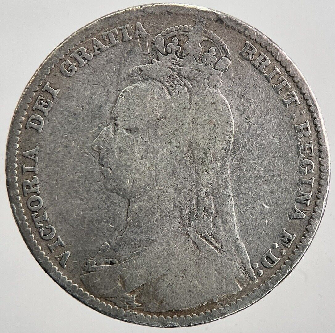 1892 Victoria Shilling Silver Coin | Collectable Grade | a5996