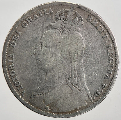 1892 Victoria Shilling Silver Coin | Collectable Grade | a5996