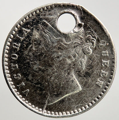 1841 India Two 2 Annas Silver Coin | Fair Grade | a188