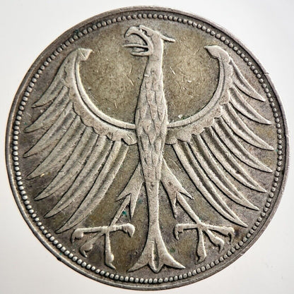 1951 - J Germany 5 Mark Silver Coin | Fine Collectable Grade | a3543