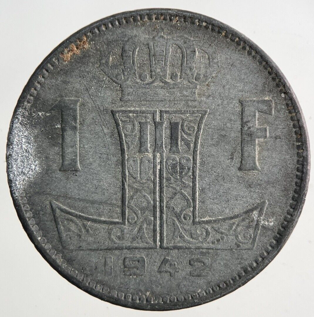 1942 Belgium 1 Franc Coin | Fine Collectable Grade