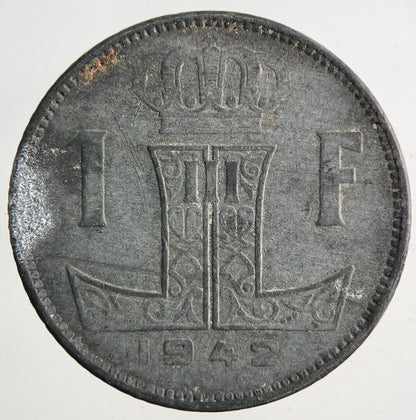 1942 Belgium 1 Franc Coin | Fine Collectable Grade