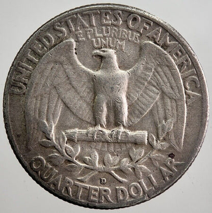 1960 - D US USA Quarter Dollar Silver Coin | Fine Collectable Grade | a7940