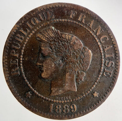 1889 France 5 Centimes Coin | Fine Collectable Grade