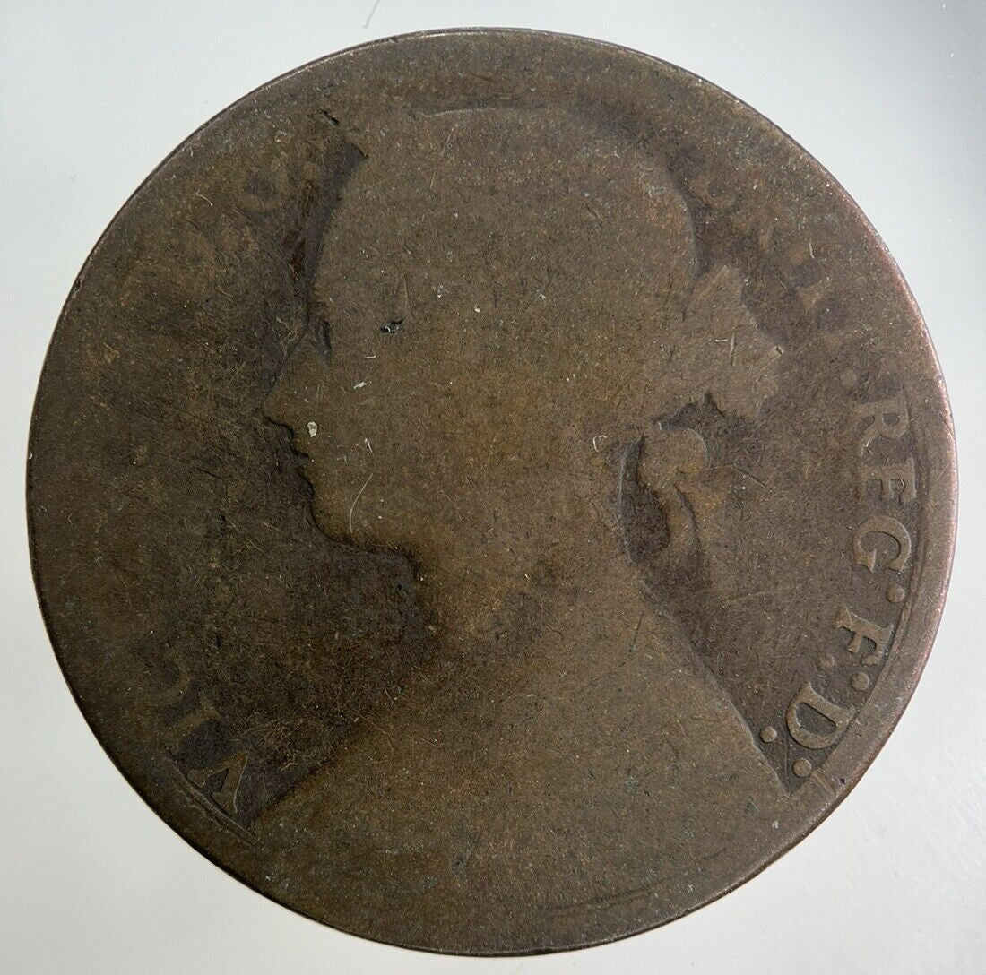 1875 Victoria One Penny Coin | Fair Grade