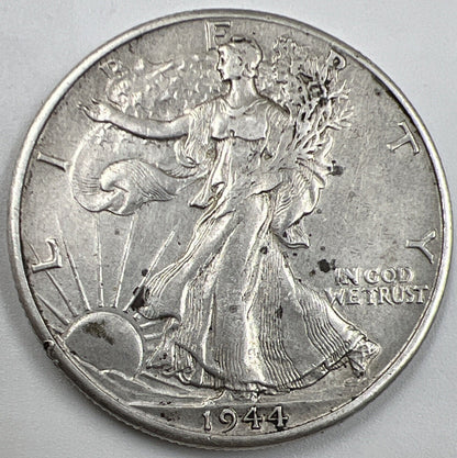 1944 - D US USA Liberty Half Dollar | Silver Coin | Fine Collectable Grade | a770