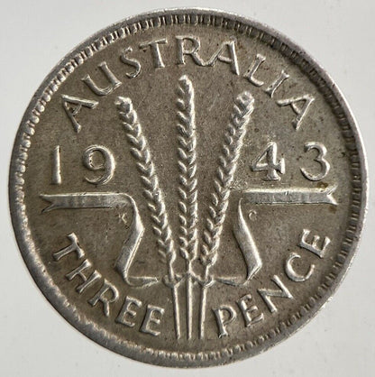 1943 Australia Threepence Silver Coin | Fine Collectable Grade