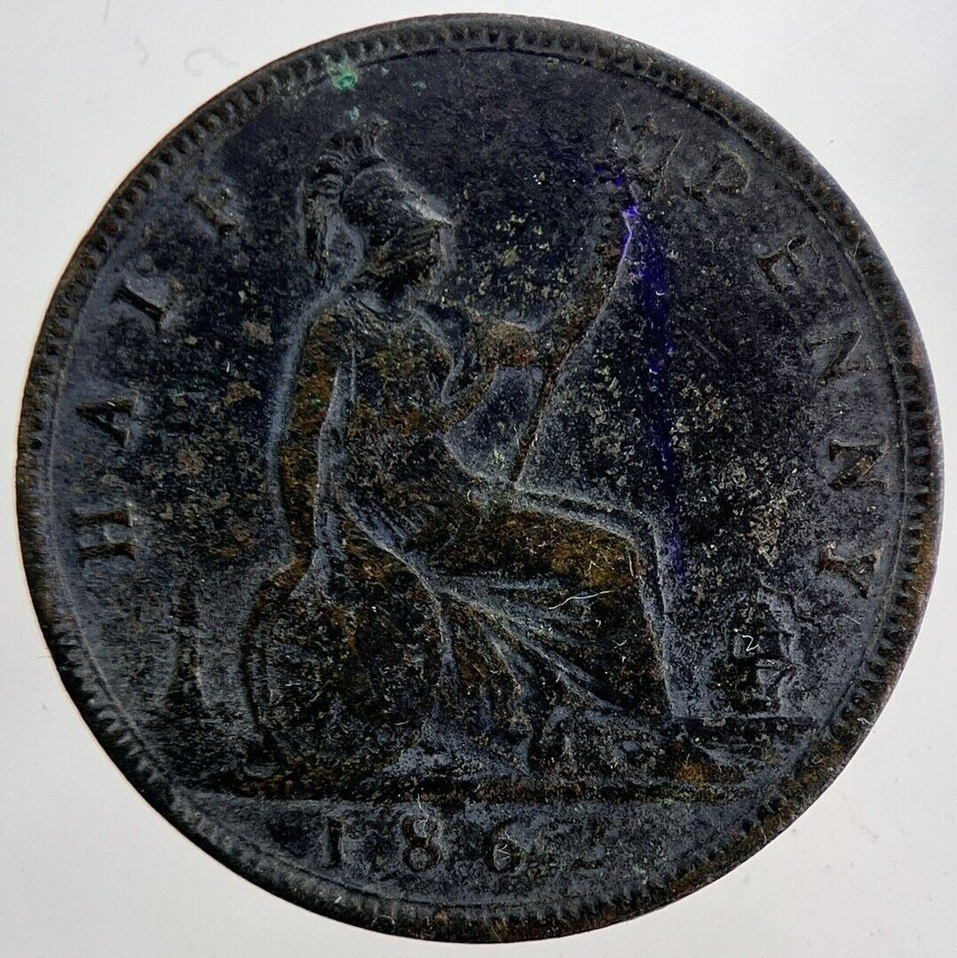 1862 Victoria Half - Penny Coin | Fine Collectable Grade | a6192