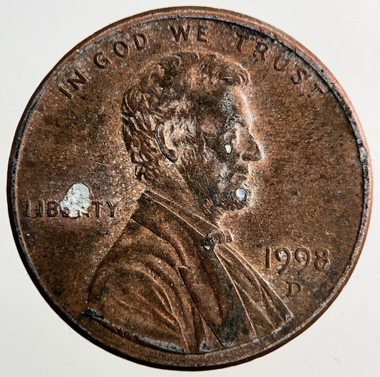 1998 - D US USA Lincoln One Cent Coin | Fine Collectable Grade