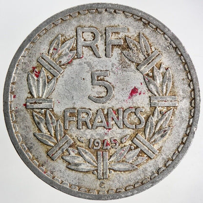 1945 France 5 Franc Coin | Fine Collectable Grade
