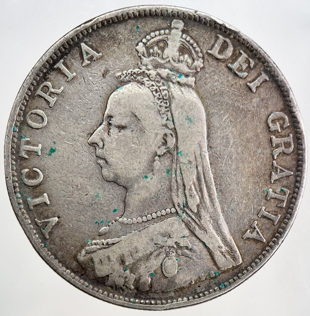 1889 Victoria Double Florin Silver Coin | Fine Collectable Grade | a4781