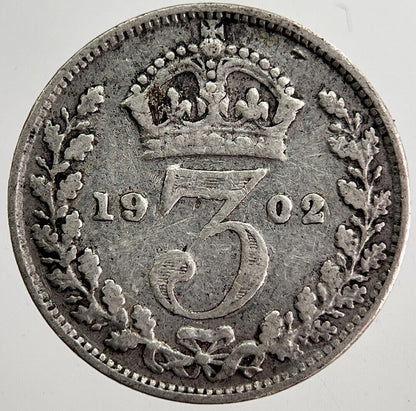 1902 Edward VII Threepence Silver Coin | Collectable Grade | a8721