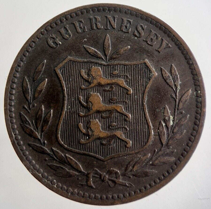 1902 Guernsey 8 Doubles Coin | Collectable Grade | a835