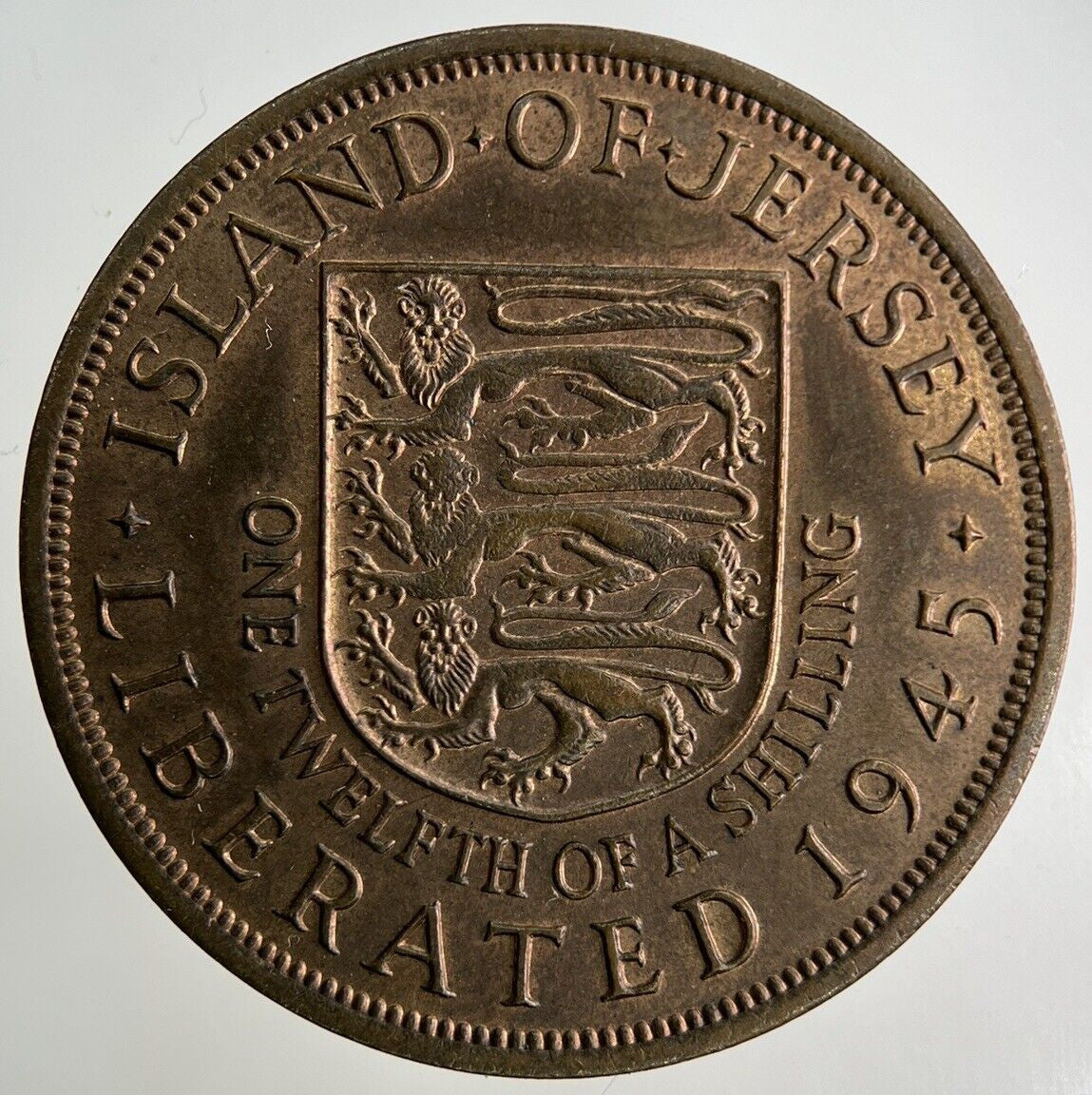 1945 Jersey 1/12 One Twelfth Of A Shilling Coin | Very High Grade