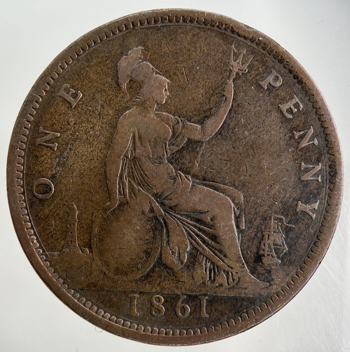 1861 Victoria One Penny Coin | Fine Collectable Grade