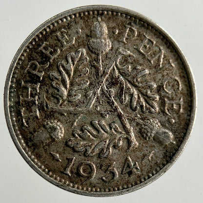 1934 George V Threepence Silver Coin | Fine Collectable Grade