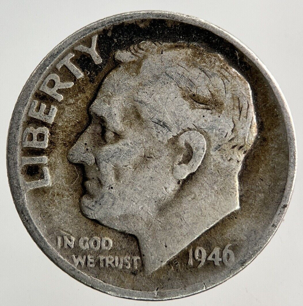 1946 - D US USA Roosevelt One Dime Silver Coin | Collectable Grade