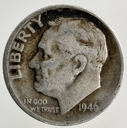 1946 - D US USA Roosevelt One Dime Silver Coin | Collectable Grade