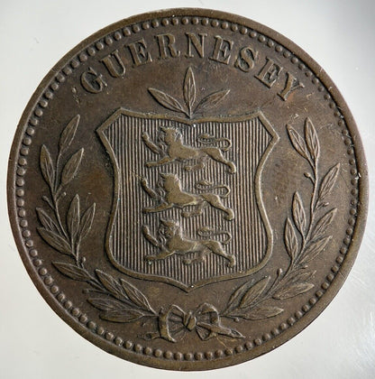 1885 Guernsey 8 Doubles Coin | Fine Collectable Grade
