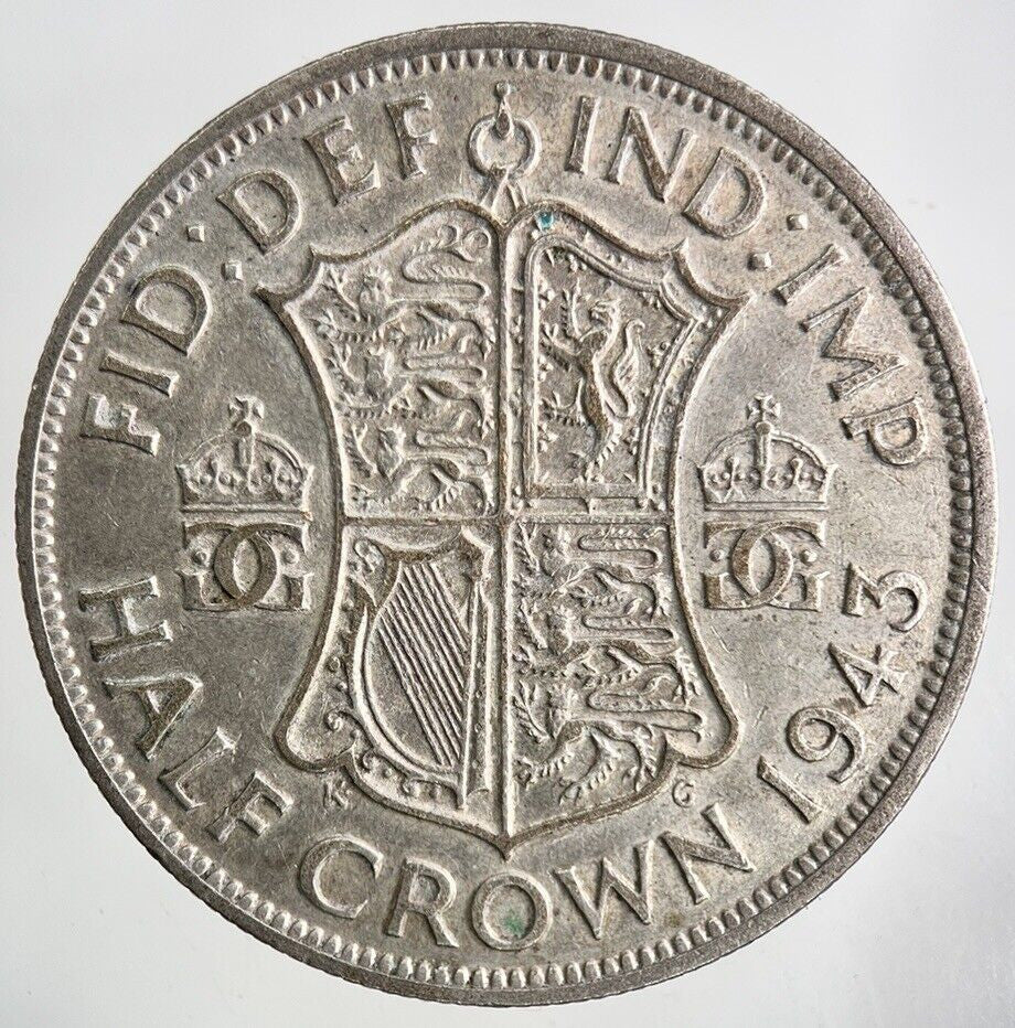 1943 George VI Half - Crown Silver Coin | Fine Collectable Grade