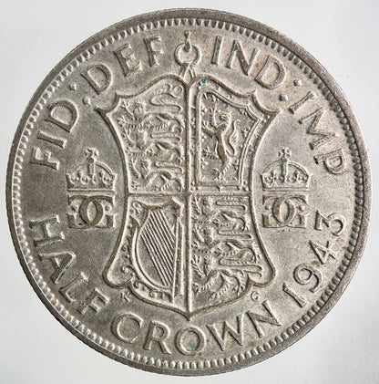 1943 George VI Half - Crown Silver Coin | Fine Collectable Grade