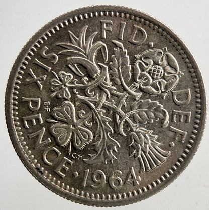 1964 Elizabeth II 2nd Sixpence Coin | Very High Grade