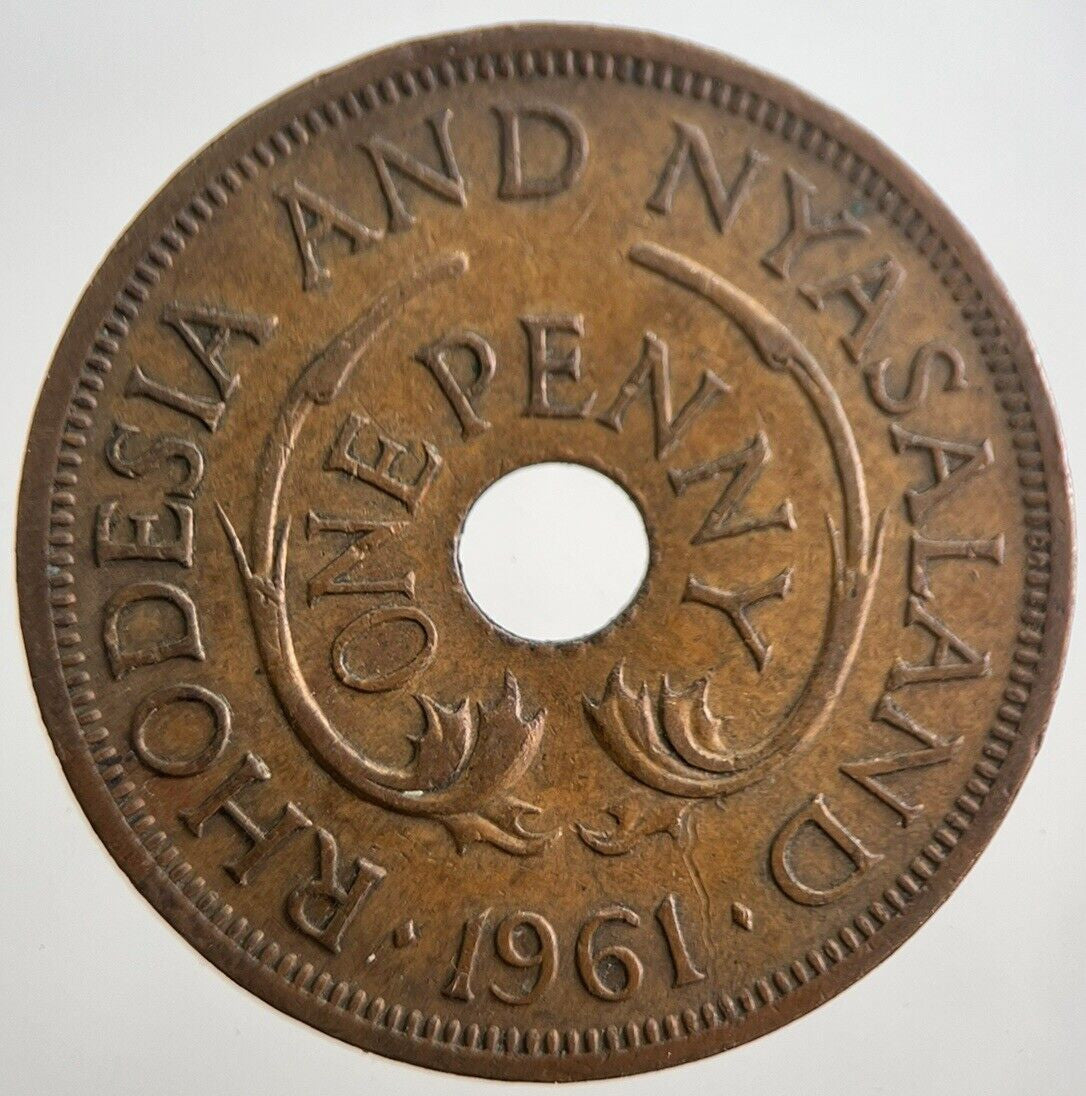 1961 Rhodesia Africa One Penny Coin | Very High Grade | a7557