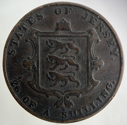 1841 Jersey 1/26th One Twenty Sixth Shilling Coin | Fine Collectable Grade