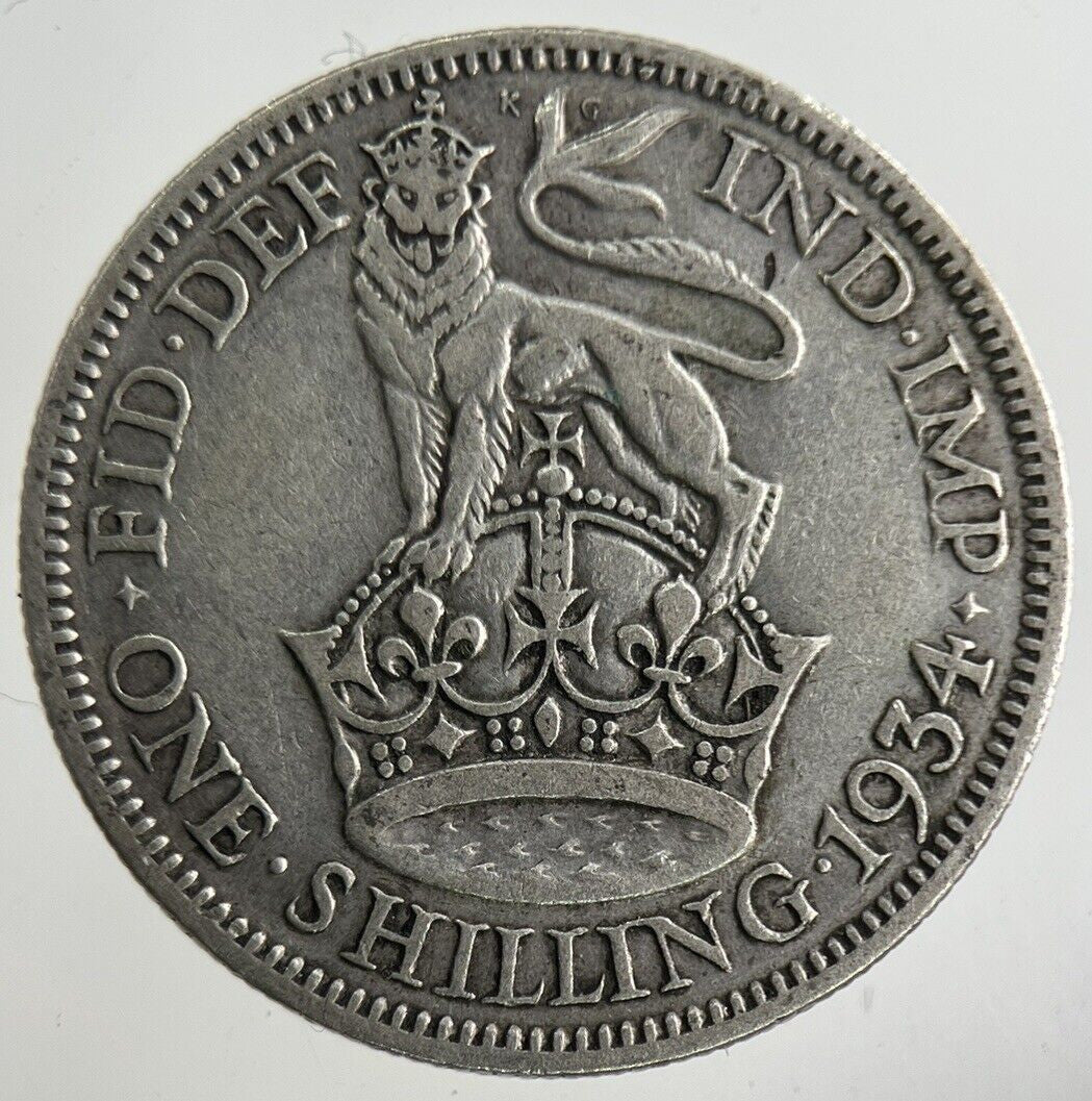 1934 George V Shilling Silver Coin | Fine Collectable Grade