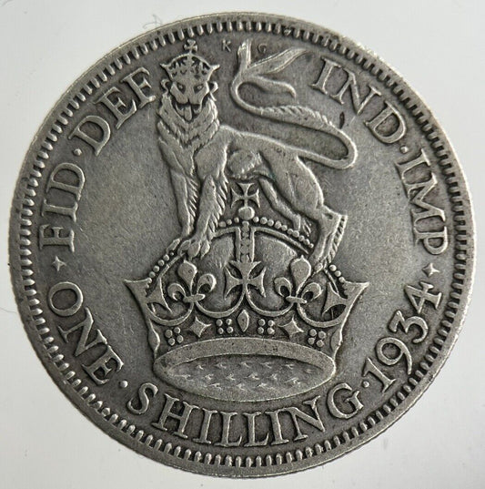 1934 George V Shilling Silver Coin | Fine Collectable Grade